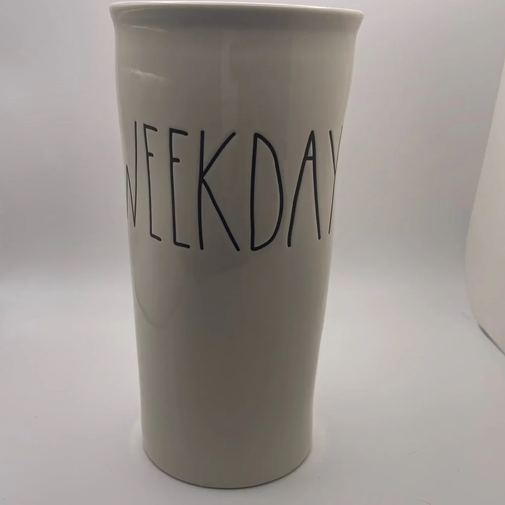 Rae Dunn - Weekday - Long Porcelain container/vase